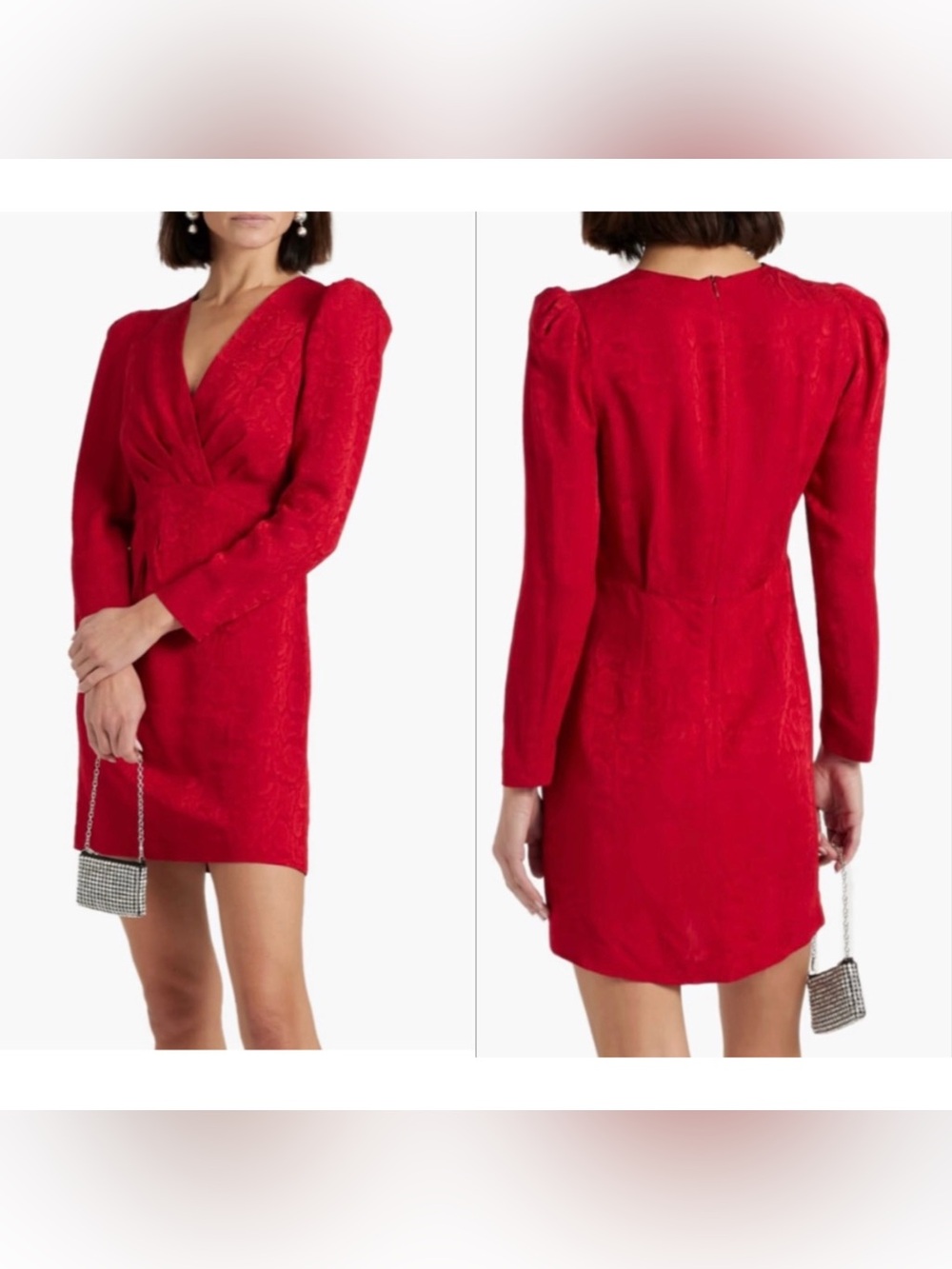 sandro red snakeskin print printed mini dress viscose